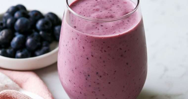 Blueberry Coconut Smoothie in a glass