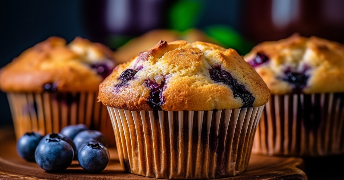 Fluffy Blueberry Lemon Muffins