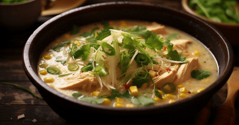 Asian-style chicken & corn soup recipe