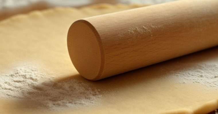 shortcrust pastry with rolling pin