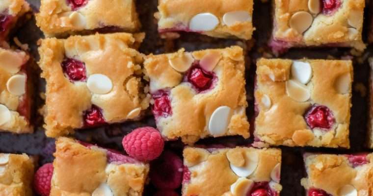 Raspberry White Chocolate Slice