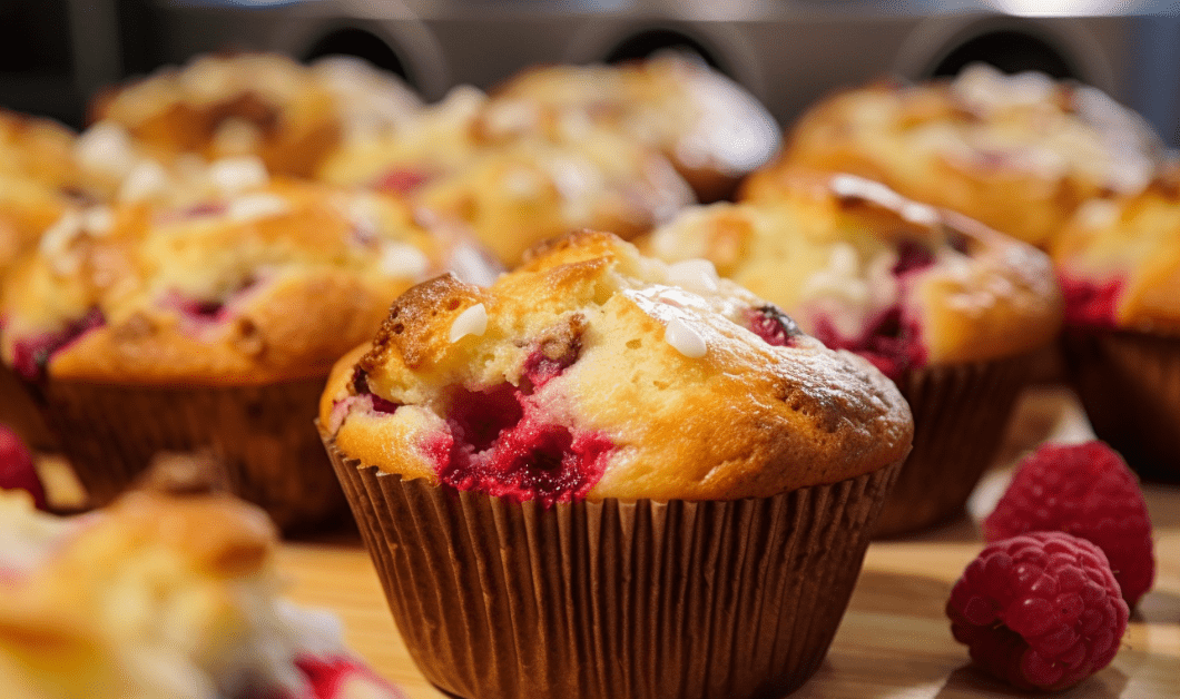 Raspberry and White Chocolate Muffins