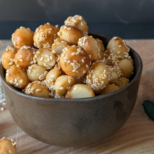 sesame maple macadamias recipe