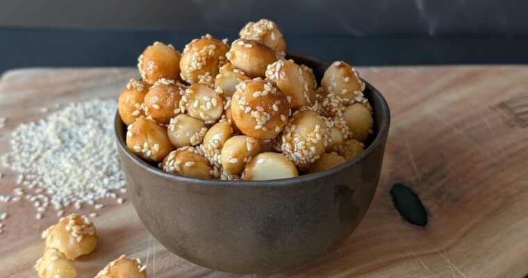 sesame maple macadamias recipe