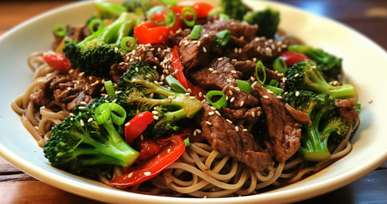 Beef Broccoli and Noodle Stir-fry