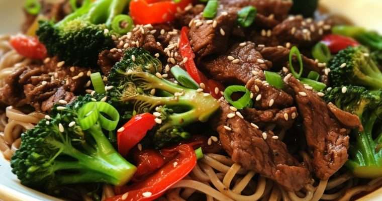 Beef Broccoli and Noodle Stir-fry