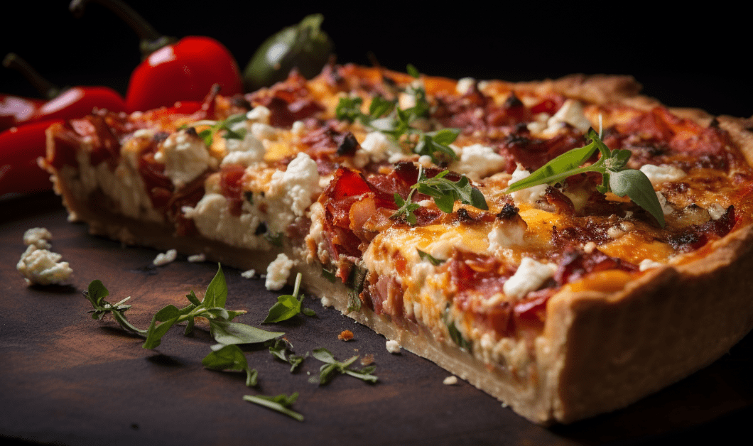 Capsicum Bacon and Feta Quiche