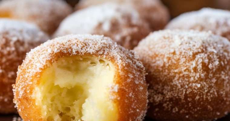 warm custard doughnuts with a crisp outside and silky custard filling