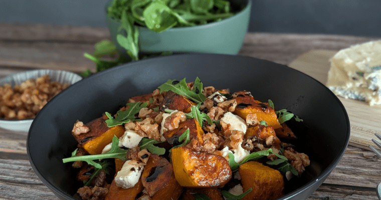 Pumpkin and Blue Cheese Salad with Walnuts