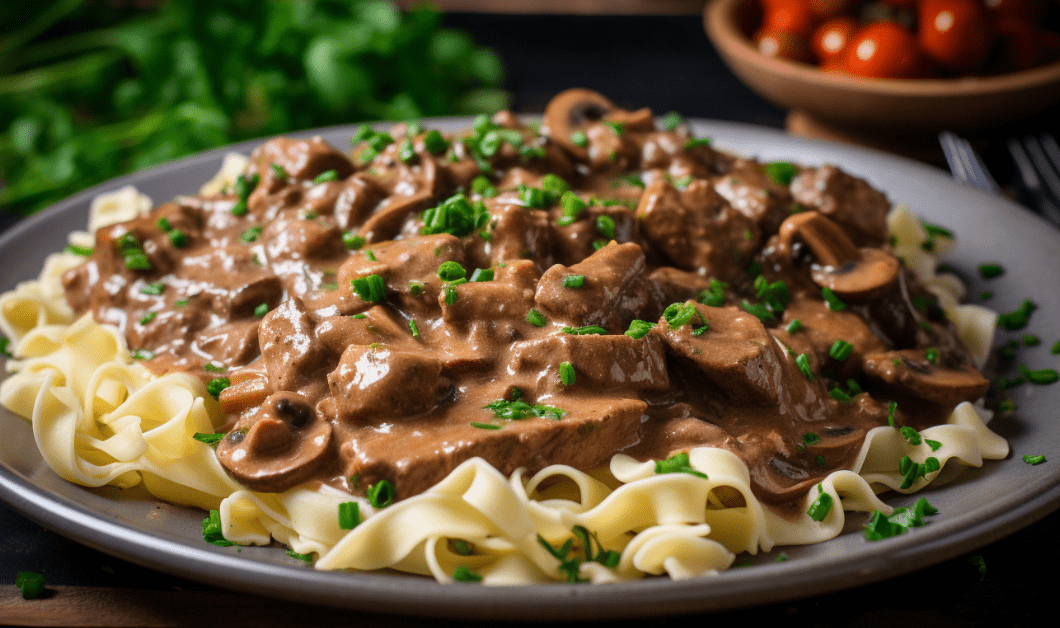 Slow Cooked Beef Stroganoff