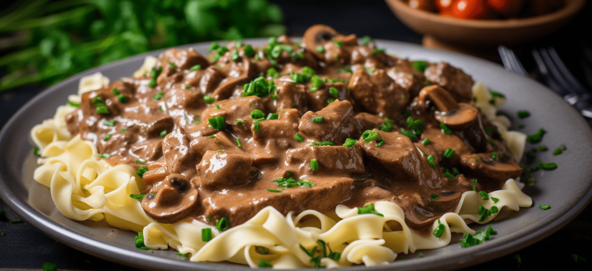 Slow Cooked Beef Stroganoff