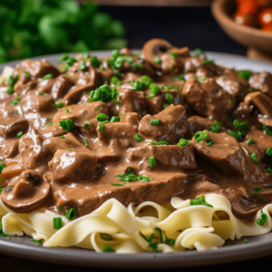 slow cooked beef stroganoff recipe