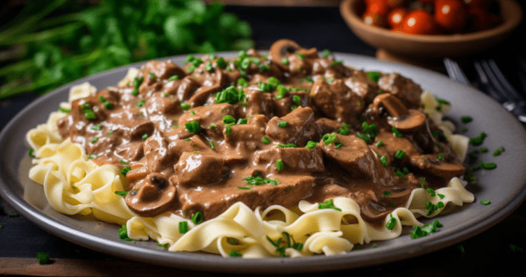 Slow Cooked Beef Stroganoff