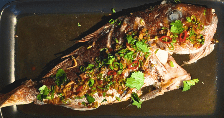 barbeque snapper with ginger and chilli recipe