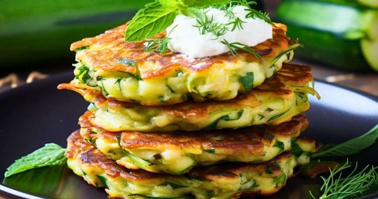 zucchini fritters with mint and feta