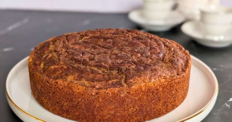 cinnamon orange tea cake on a plate