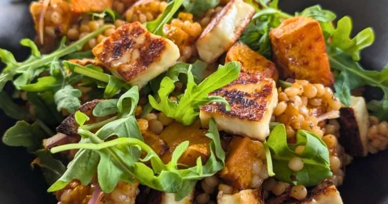Halloumi and Pumpkin Salad with Pearl Couscous
