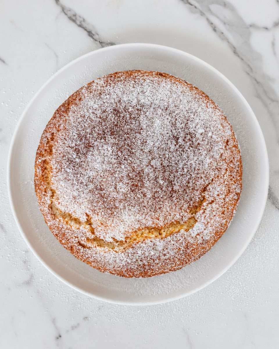Icing sugar dusted orange cake